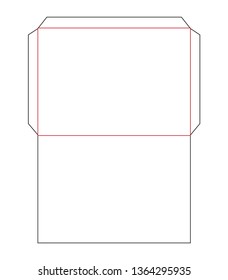 The envelope C3 size die cut outline template for A3 documents. Stamp. Vector black isolated circuit envelope. International standard size