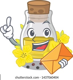 With envelope canola seed oil packaged in carton bottle