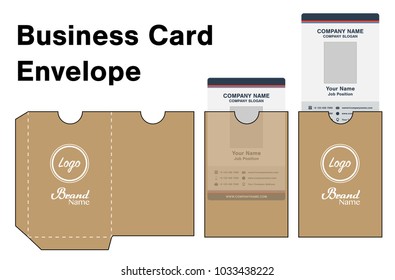 Envelope card die cut mock up template vector