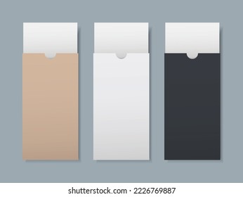Envelope with card mockups. Blank paper envelopes template. vector illustration