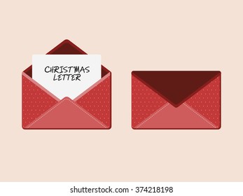 Envelope & Card Vector. Christmas Letter Illustration.