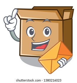 With envelope cardboard in the a character shape