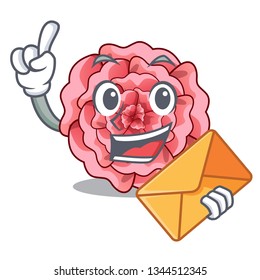 With envelope carnations stick to the cartoon stem