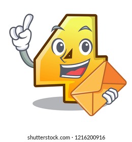 With envelope cartoon fence with the number four
