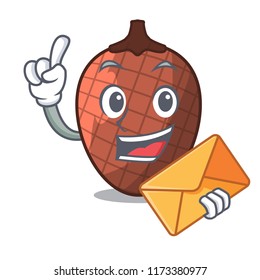 With envelope cartoon fruit mauritia flexuosa of America