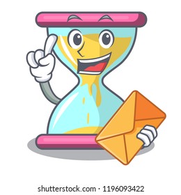 With envelope cartoon hourglass