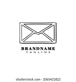 envelope cartoon logo template icon design black modern isolated illustration