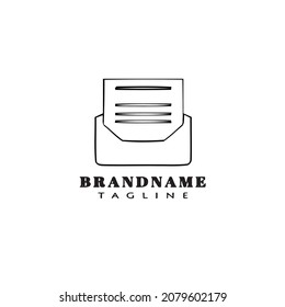 envelope cartoon logo template icon design black modern isolated vector