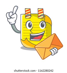 With envelope cartoon note paper with conceptual idea