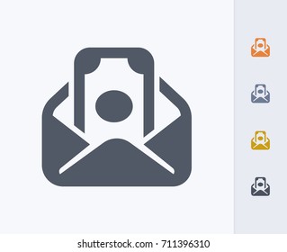 Envelope & Cash - Carbon Icons. A Professional, Pixel-aligned Icon.  