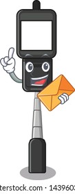 With envelope cell phone holder isolated in mascot