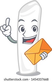 With envelope chalk in the a character shape