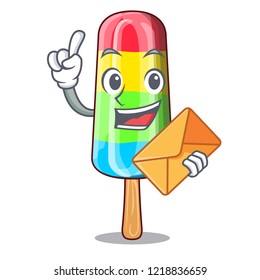 With envelope character beverage colorful ice cream stick