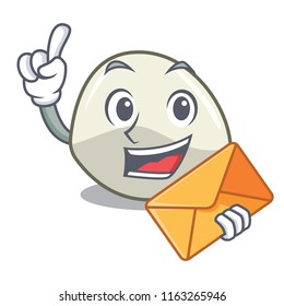 With envelope character cartoon fresh mozzarella cheese slices