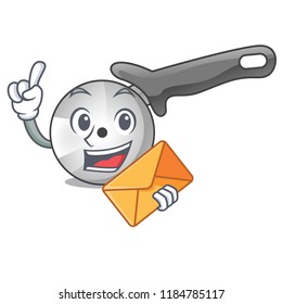 With envelope character pizza cutter with handle cartoon