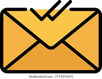 Sobre con el icono de marca de verificación para confirmación