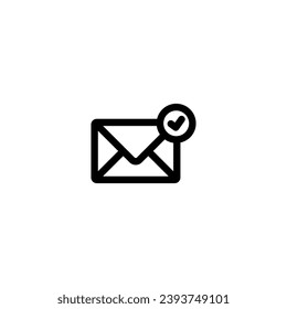 Envelope with checkmark icon vector illustration. outline icon for web, ui, and mobile apps