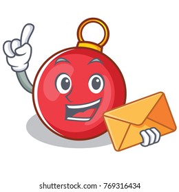 With envelope Christmas ball character cartoon