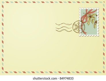 Envelope with Christmas stamp