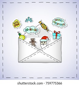 Envelope With Christmas Stickers