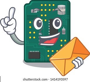 With envelope circuit board pcb in cartoon shape