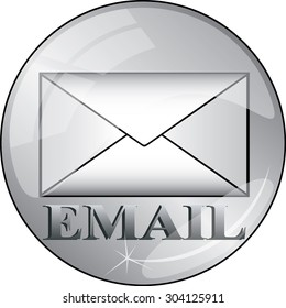 envelope circular icon on white background
