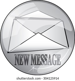 envelope circular icon on white background