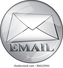 envelope circular icon on white background