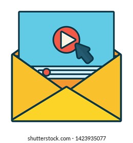 envelope click web send email vector illustration