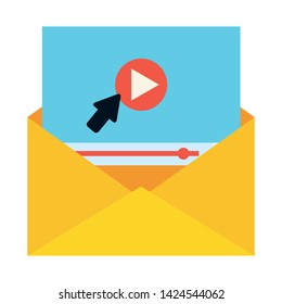 envelope click web send email vector illustration