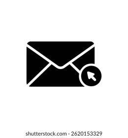 Umschlag mit angeklicktem E-Mail-Symbol, flaches Symbol