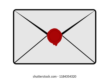 envelope close with wax seal
