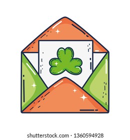 envelope with clover st patrick invitation