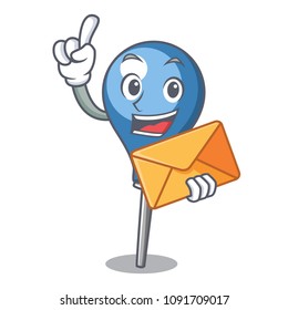 With envelope clyster character cartoon style
