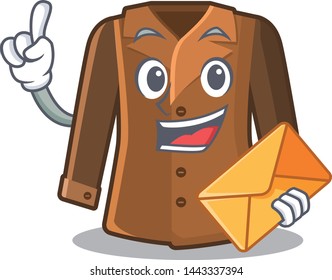 With envelope coat isolated with in the mascot