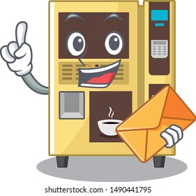 With envelope coffee vending machine with cartoon shape