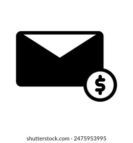 envelope and coin dollar icon or logo illustration outline style. Icons ecommerce.