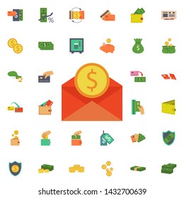 Envelope and coin icon. Universal set of banking for website design and development, app development