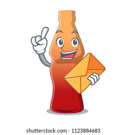 With envelope cola bottle jelly candy character cartoon