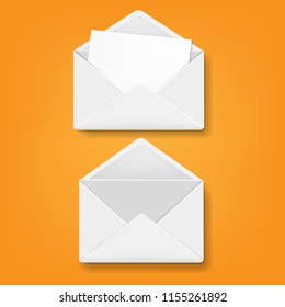 Envelope Collection Orange Background With Gradient Mesh, Vector Illustration