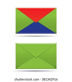 Envelope colorful on white backgeound