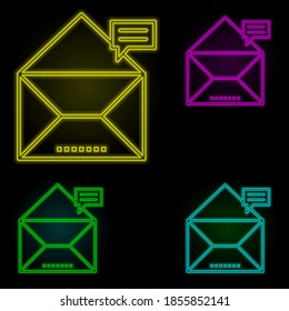 envelope, comment, mail icon neon color set icon. Simple thin line, outline vector of business icons for ui and ux, website or mobile application