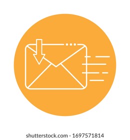 envelope communication block line style icon vector illustration design