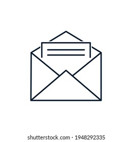 The envelope. Concept for mailing, correspondence, message, notification. Vector icon isolated on white background. 