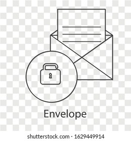 Envelope concept on transparency background. Creative idea design. Flat vector illustration for template, brochure, web page or presentation.