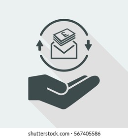 Envelope containing Pounds - Minimal modern flat icon