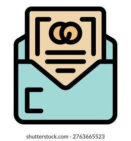 Envelope containing wedding invitation, symbolizing the anticipation and excitement of upcoming nuptials