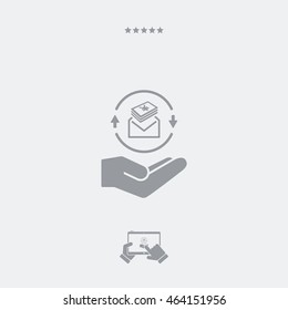 Envelope containing Yen - Minimal modern flat icon