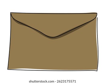 El sobre está en una línea continua y está dibujado sobre un fondo blanco.