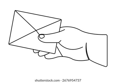 Envelope continuous one line drawing illustration